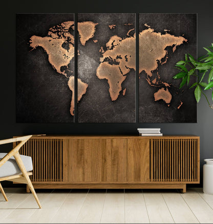 33739-MGV-CV-36X24-Maroon World Map Wall Art Canvas Print