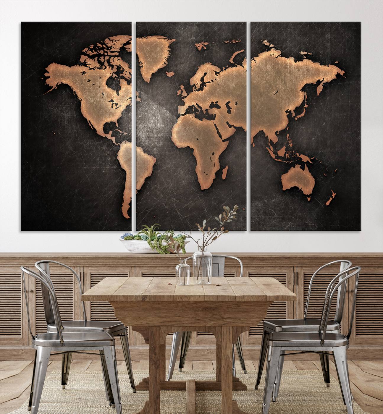 33739-MGV-CV-36X24-Maroon World Map Wall Art Canvas Print