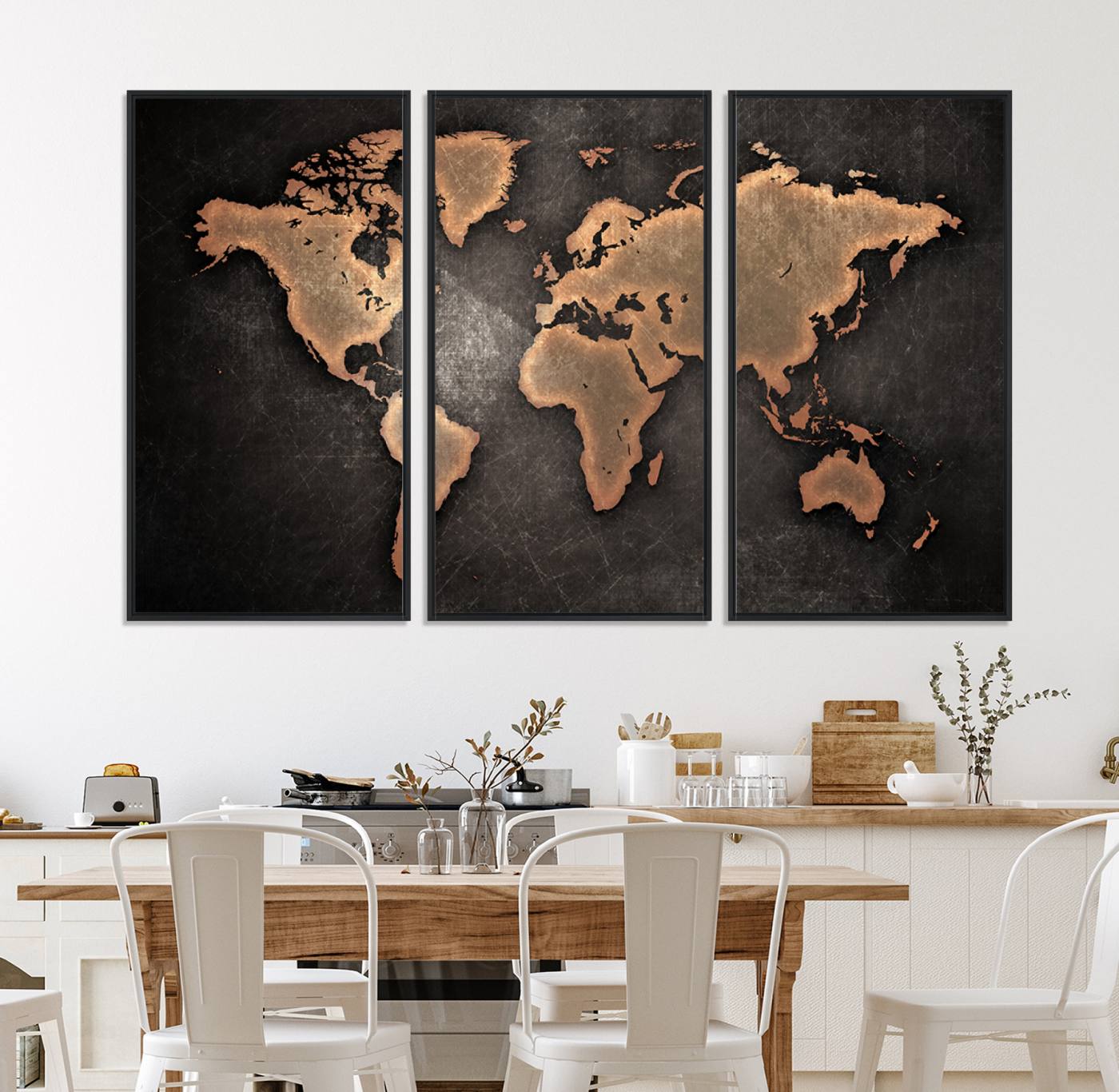 33739-MGV-CV-36X24-Maroon World Map Wall Art Canvas Print