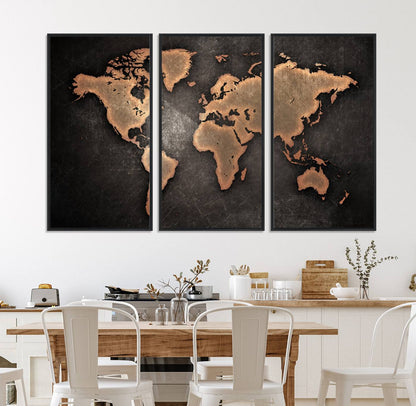 33739-MGV-CV-36X24-Maroon World Map Wall Art Canvas Print