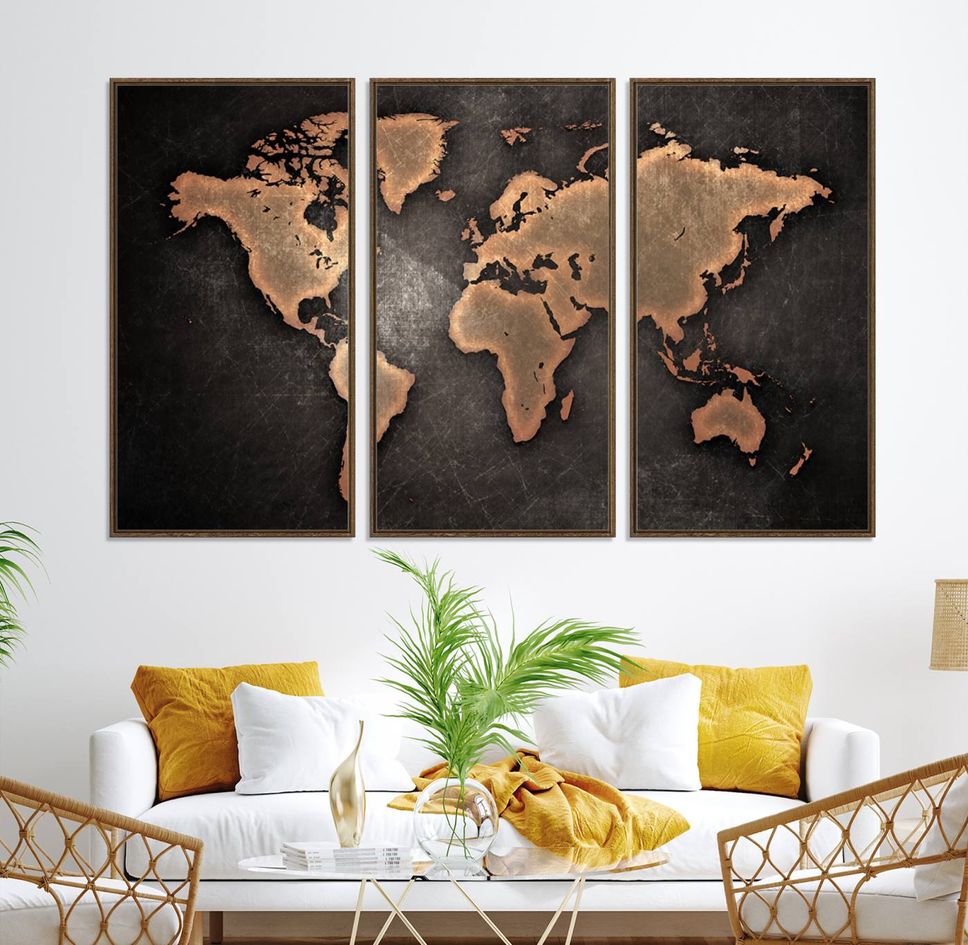 33739-MGV-CV-36X24-Maroon World Map Wall Art Canvas Print