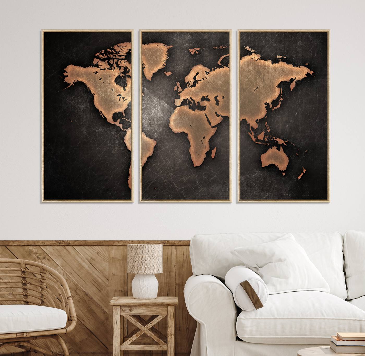 33739-MGV-CV-36X24-Maroon World Map Wall Art Canvas Print