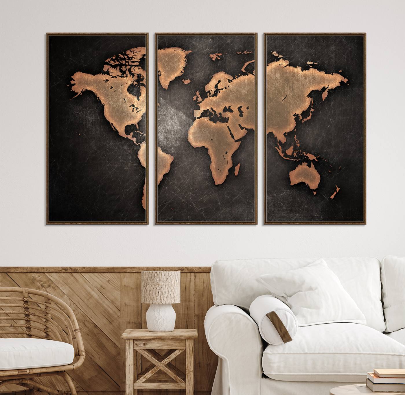 33739-MGV-CV-36X24-Maroon World Map Wall Art Canvas Print