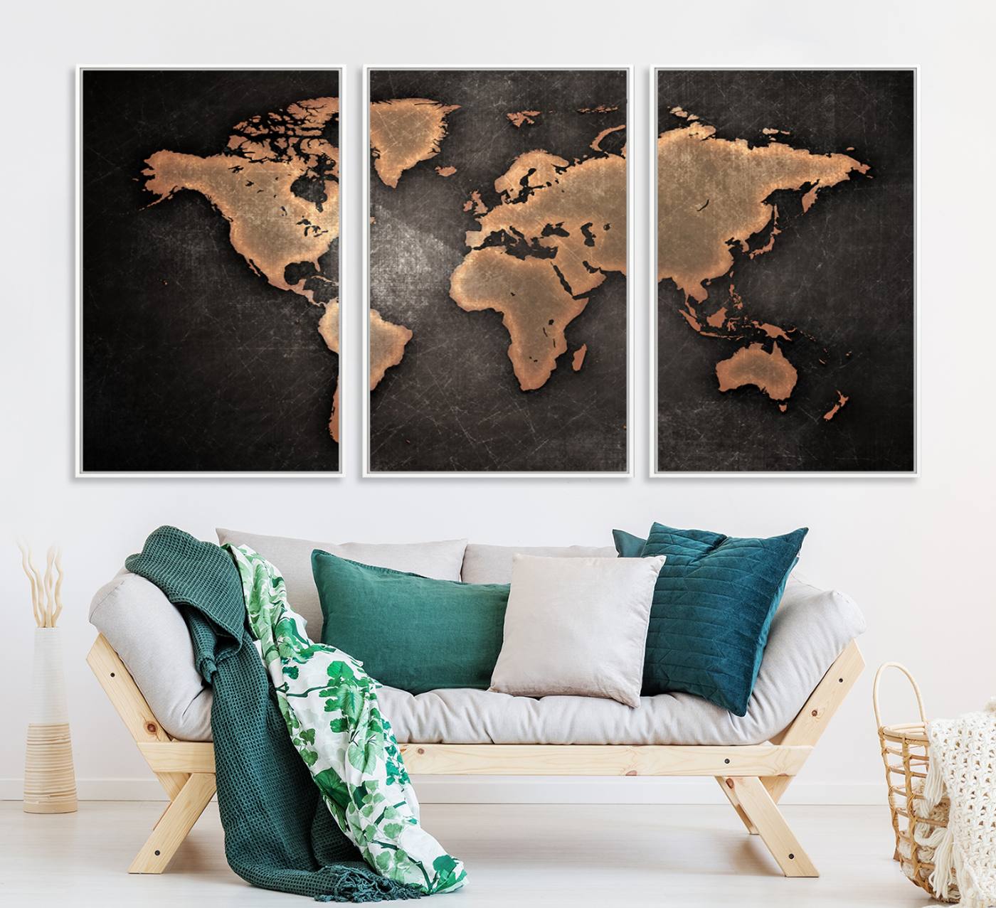 33739-MGV-CV-36X24-Maroon World Map Wall Art Canvas Print