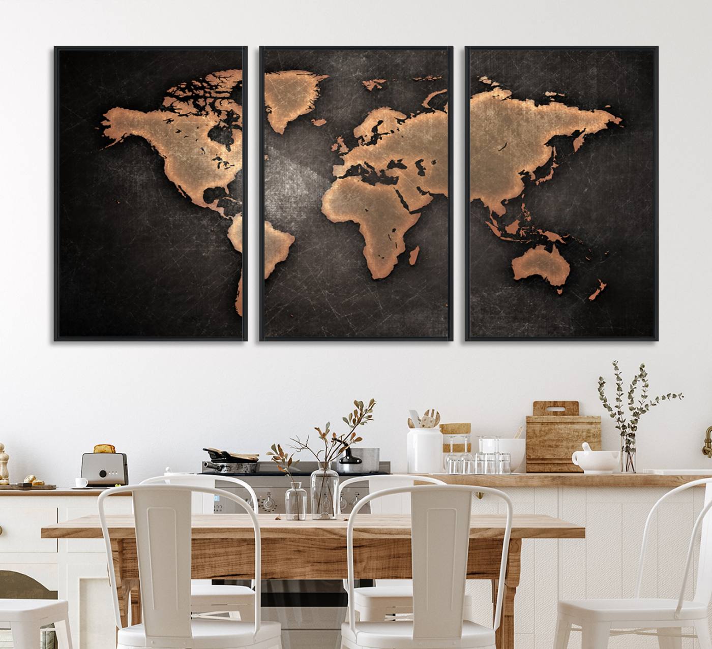 33739-MGV-CV-36X24-Maroon World Map Wall Art Canvas Print