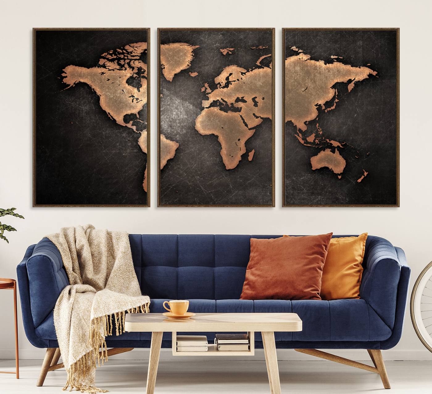 33739-MGV-CV-36X24-Maroon World Map Wall Art Canvas Print