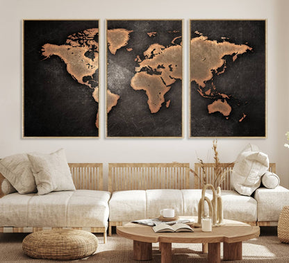 33739-MGV-CV-36X24-Maroon World Map Wall Art Canvas Print