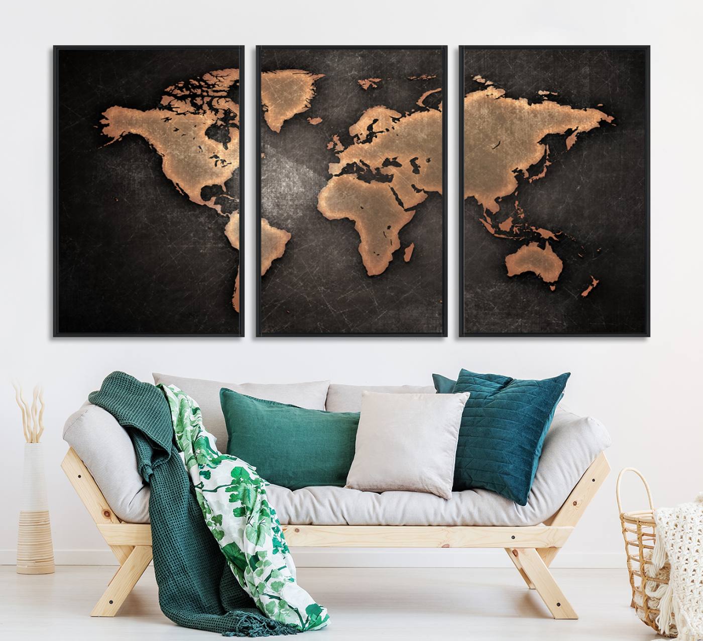 33739-MGV-CV-36X24-Maroon World Map Wall Art Canvas Print