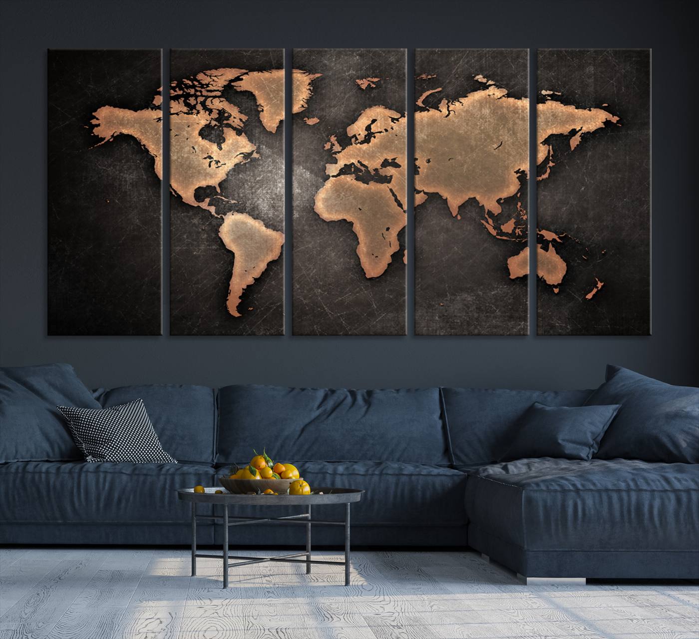 33739-MGV-CV-36X24-Maroon World Map Wall Art Canvas Print