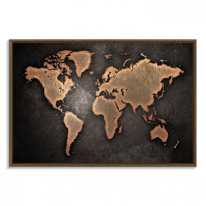 33739-MGV-FC-36X24_Walnut-Maroon World Map Wall Art Canvas Print