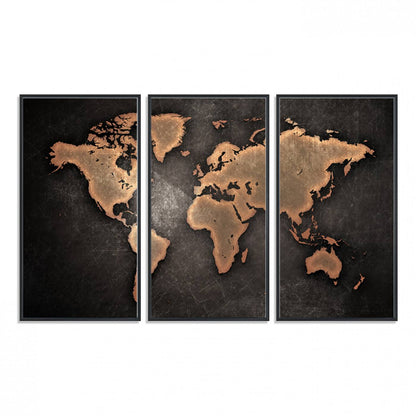 33739-MGV-FC-48X32-3P_Black-Maroon World Map Wall Art Canvas Print