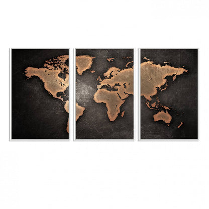 33739-MGV-FC-60X30-3P_White-Maroon World Map Wall Art Canvas Print