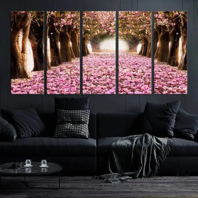 Mesmerizing Blossom Cherry Trees Large Wall Art Framed Canvas Print