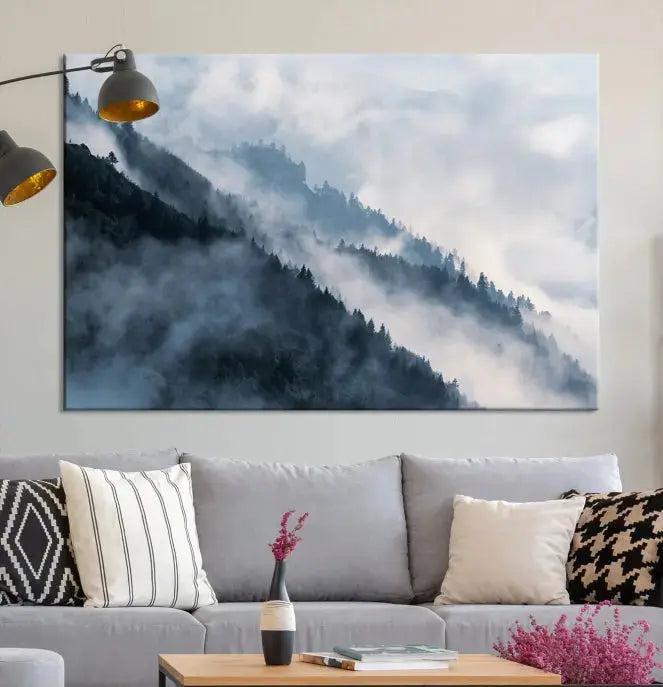 Misty Forest Canvas Wall Art Print