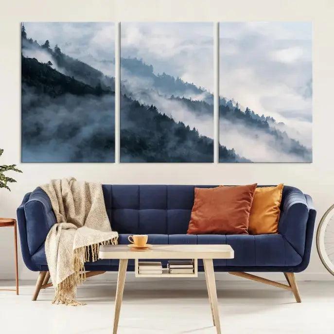 Misty Forest Canvas Wall Art Print