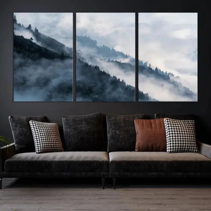 Misty Forest Canvas Wall Art Print