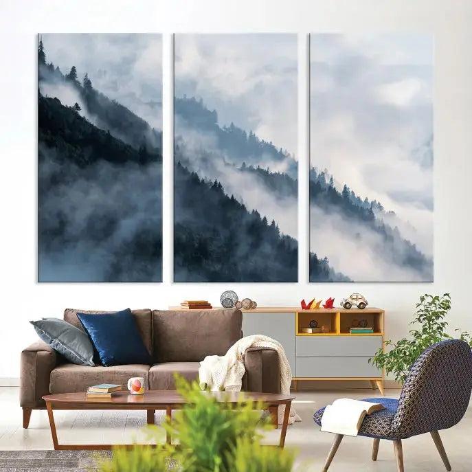 Misty Forest Canvas Wall Art Print