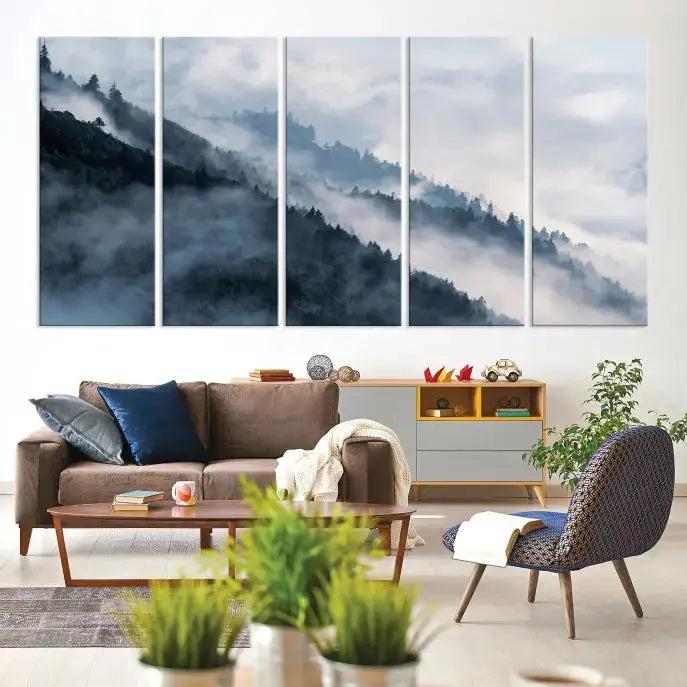 Misty Forest Canvas Wall Art Print