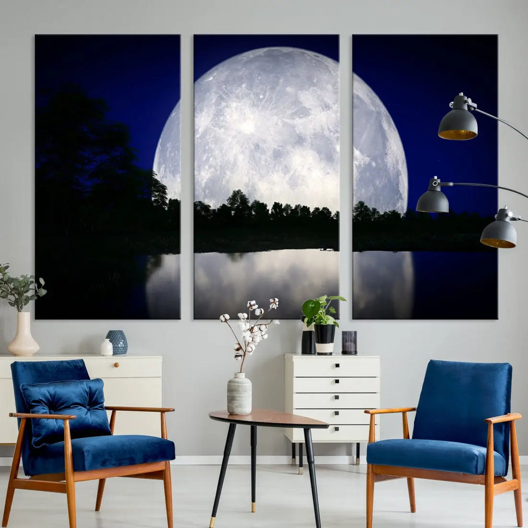 MoonGlade Full Moon Wall Art Canvas Print