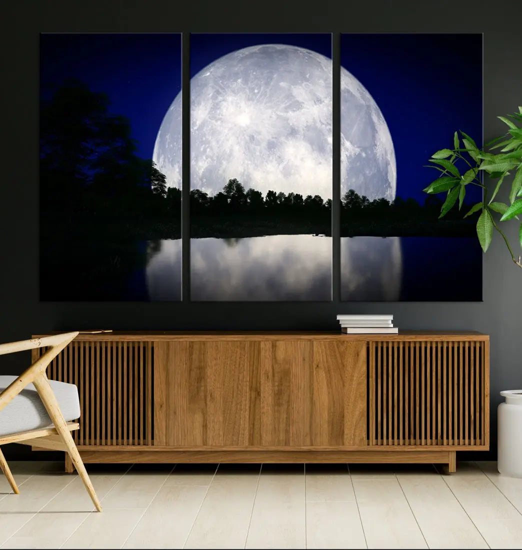 MoonGlade Full Moon Wall Art Canvas Print