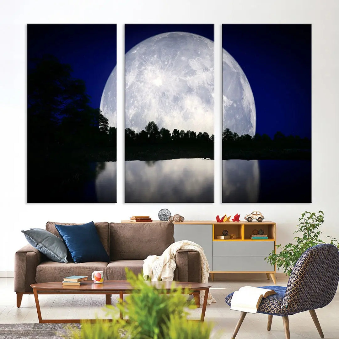 MoonGlade Full Moon Wall Art Canvas Print