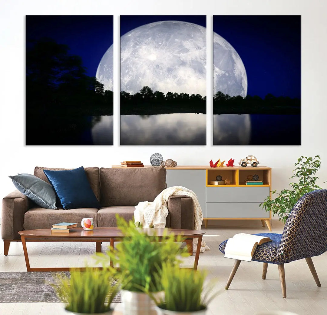 MoonGlade Full Moon Wall Art Canvas Print