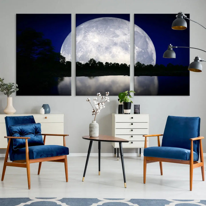 MoonGlade Full Moon Wall Art Canvas Print