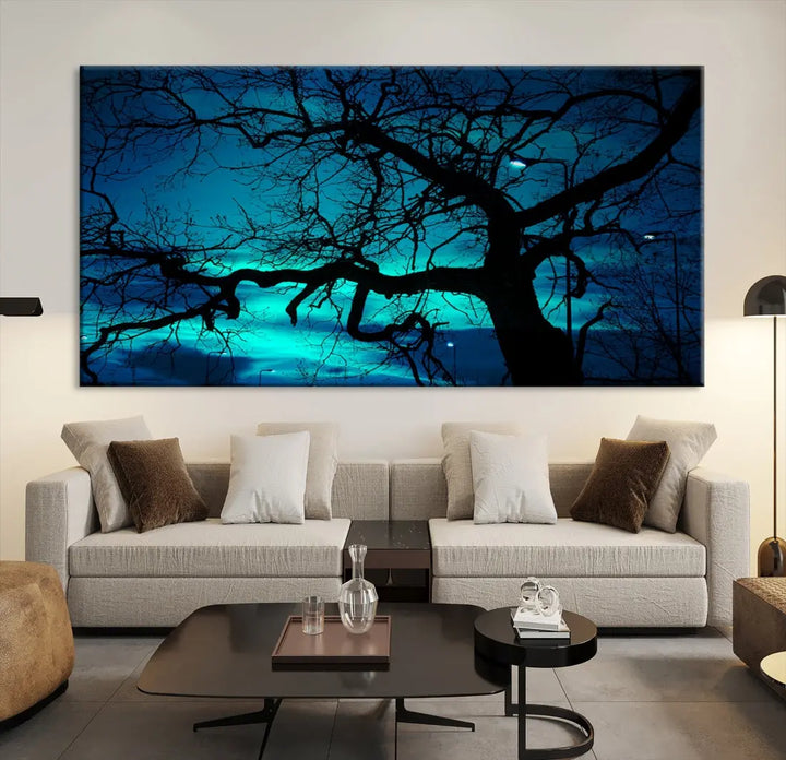 Mystic Dark Forest Tree Wall Art Canvas Print