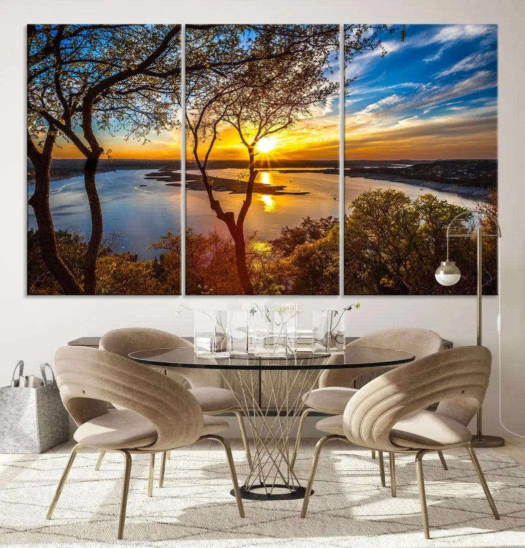 Natural Landscape Sunrise Poster Printed On Canvas Large Wall Art Canvas Print