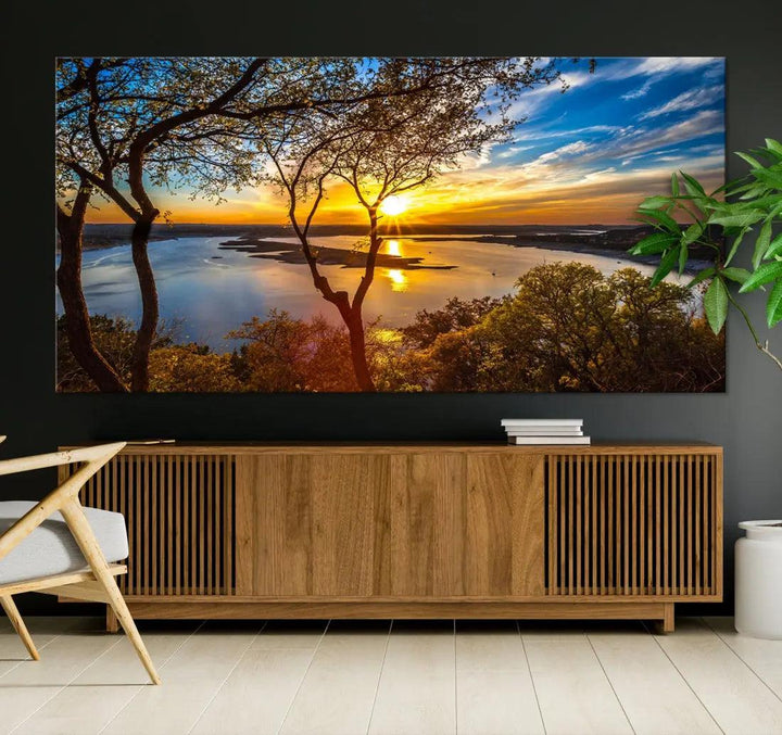 Natural Landscape Sunrise Poster Printed On Canvas Large Wall Art Canvas Print