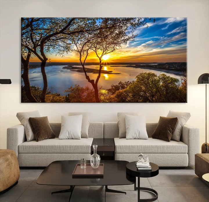 Natural Landscape Sunrise Poster Printed On Canvas Large Wall Art Canvas Print