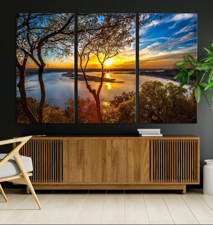 Natural Landscape Sunrise Poster Printed On Canvas Large Wall Art Canvas Print