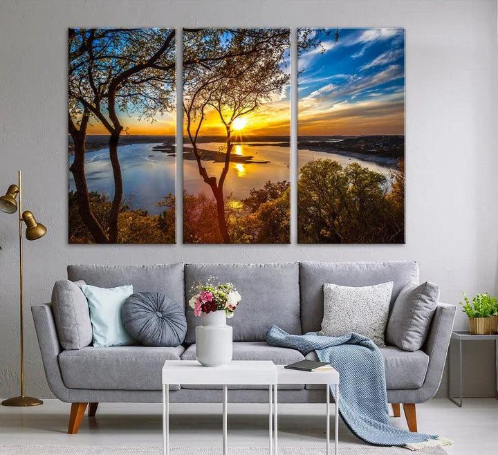 Natural Landscape Sunrise Poster Printed On Canvas Large Wall Art Canvas Print