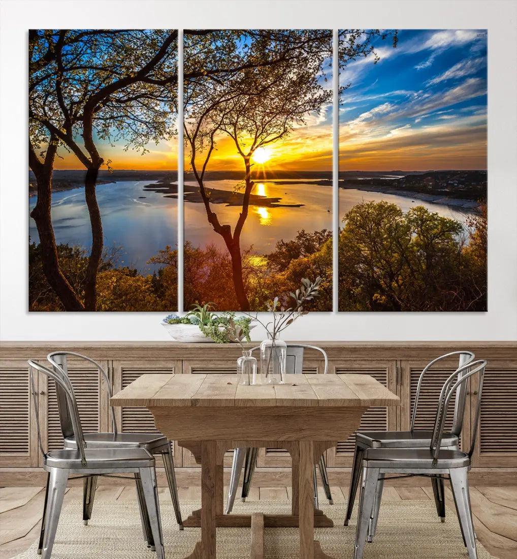 Natural Landscape Sunrise Poster Printed On Canvas Large Wall Art Canvas Print