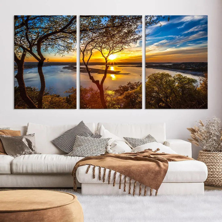 Natural Landscape Sunrise Poster Printed On Canvas Large Wall Art Canvas Print