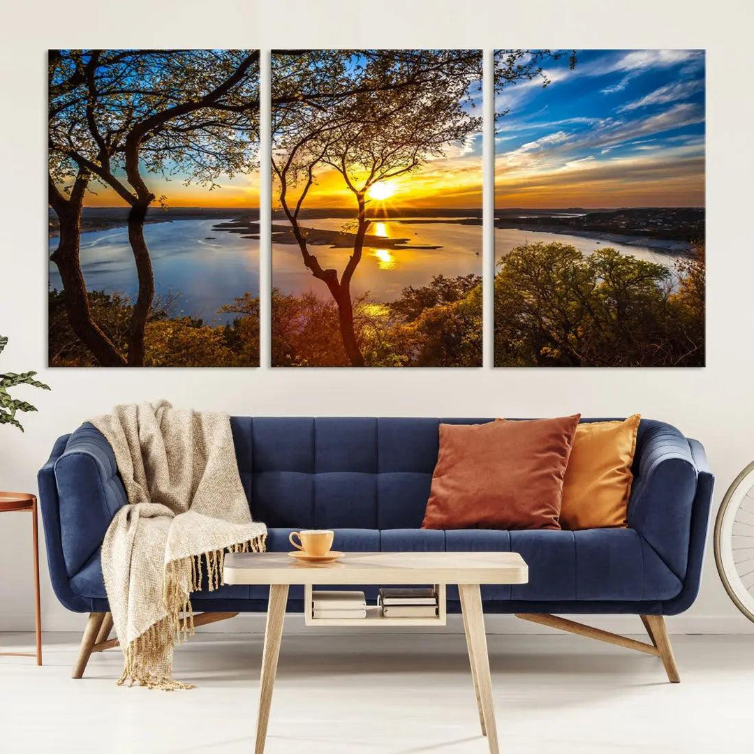 Natural Landscape Sunrise Poster Printed On Canvas Large Wall Art Canvas Print