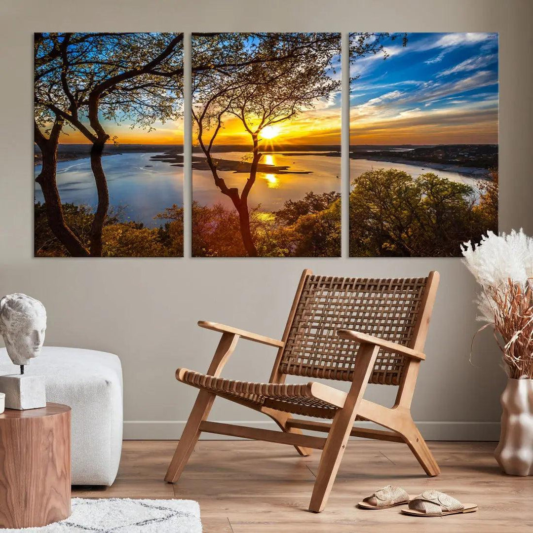 Natural Landscape Sunrise Poster Printed On Canvas Large Wall Art Canvas Print