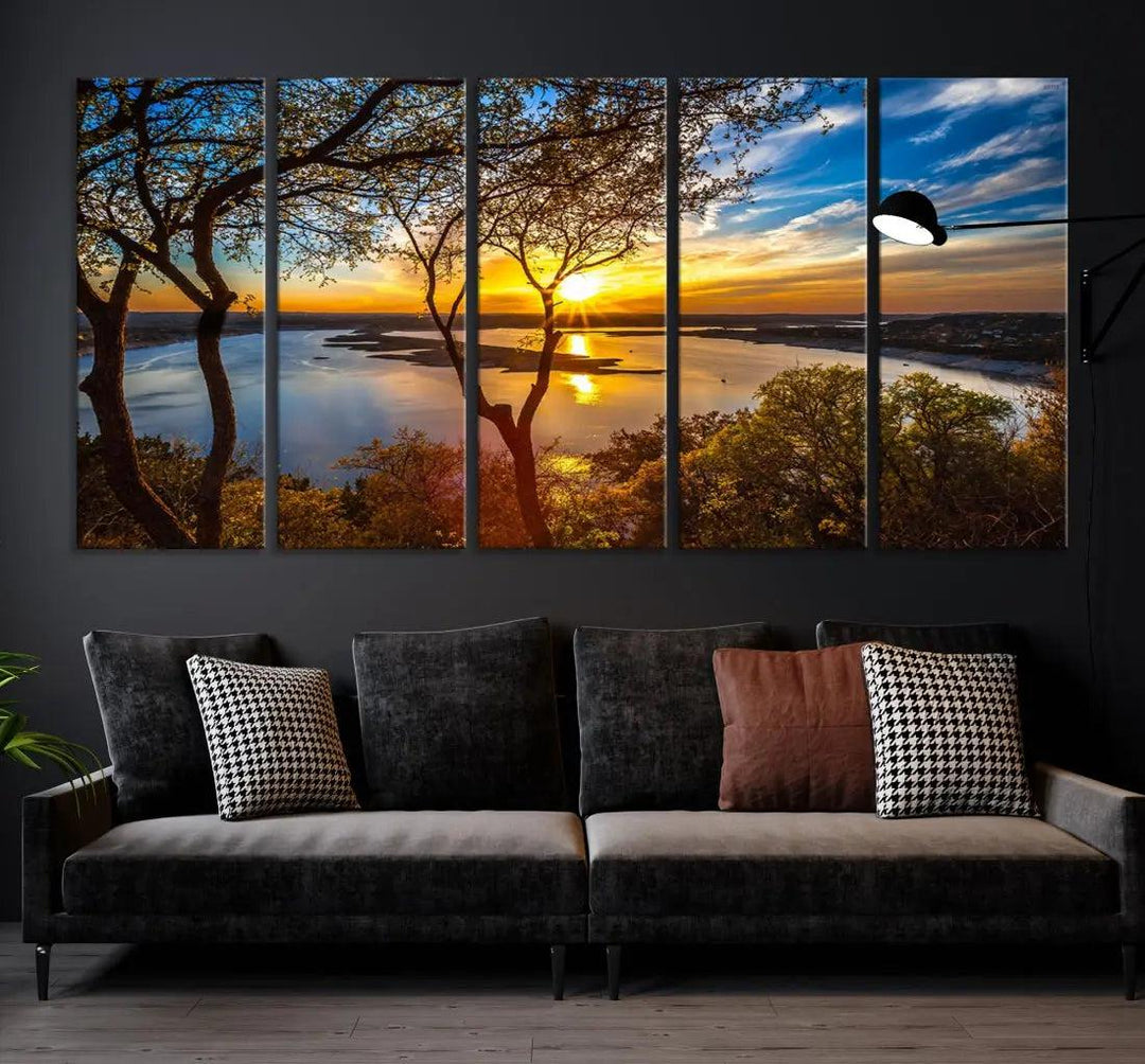 Natural Landscape Sunrise Poster Printed On Canvas Large Wall Art Canvas Print