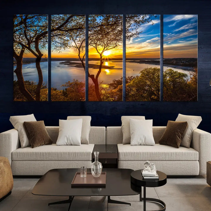 Natural Landscape Sunrise Poster Printed On Canvas Large Wall Art Canvas Print