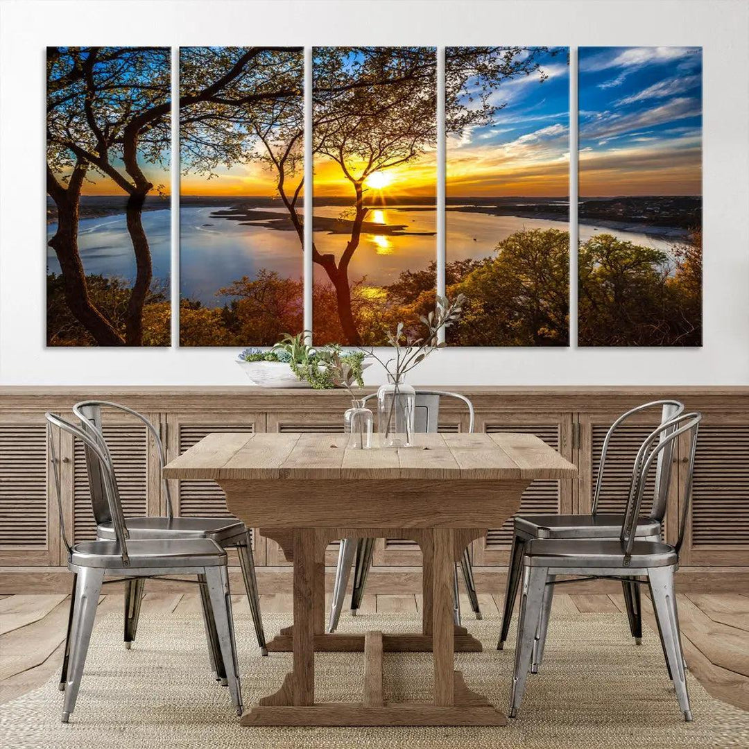 Natural Landscape Sunrise Poster Printed On Canvas Large Wall Art Canvas Print