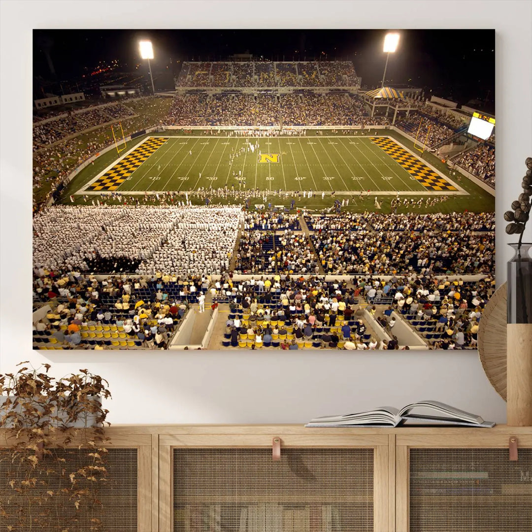 Navy Midshipmen Football Team Print - Navy–Marine Corps Memorial Stadium Wall Art Canvas Print