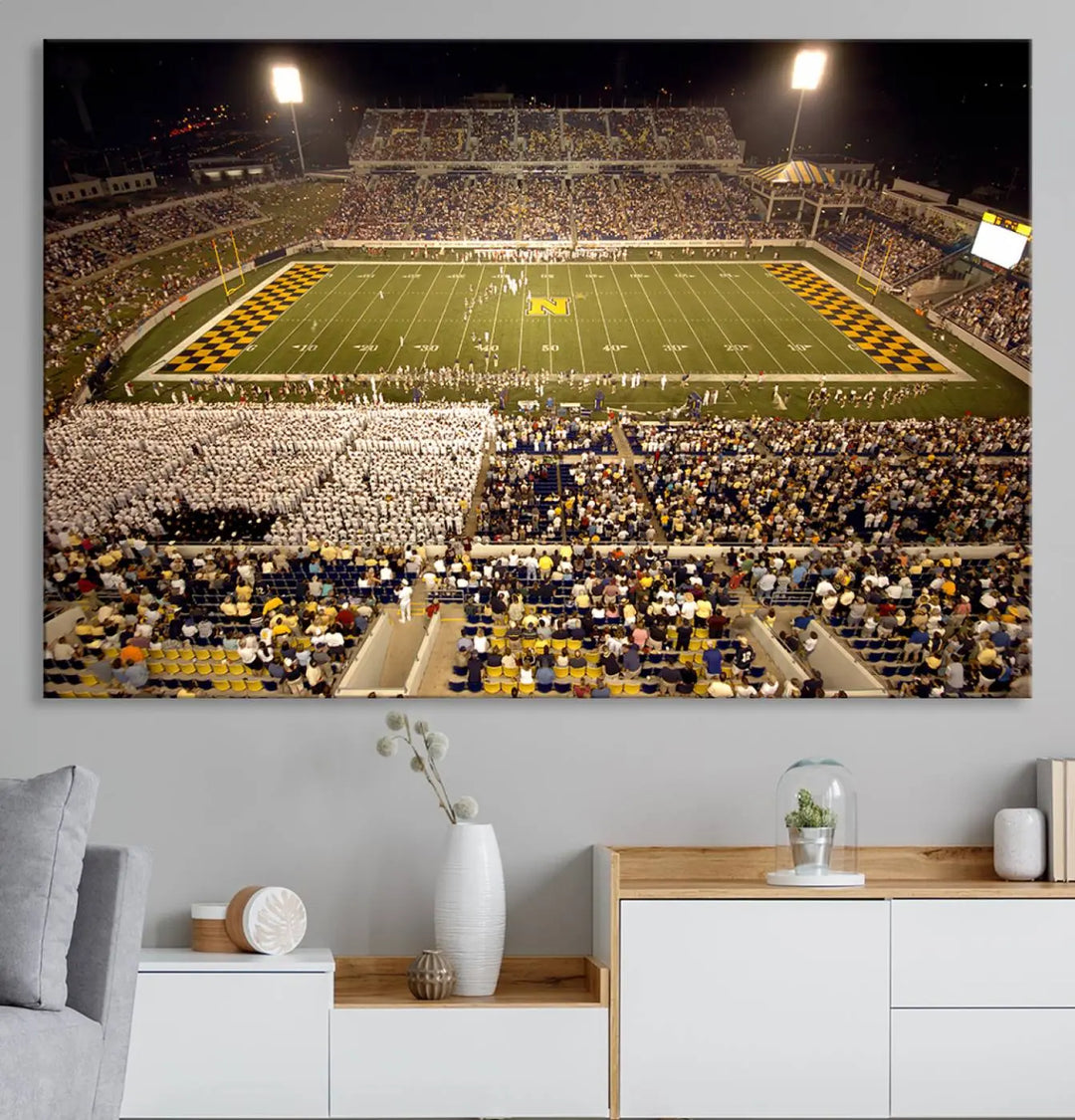 Navy Midshipmen Football Team Print - Navy–Marine Corps Memorial Stadium Wall Art Canvas Print