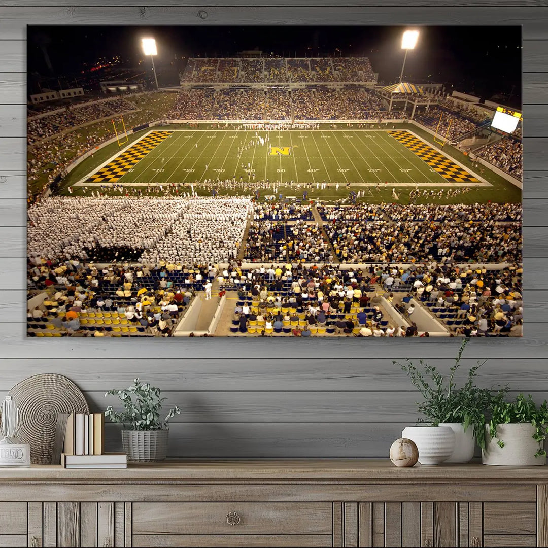 Navy Midshipmen Football Team Print - Navy–Marine Corps Memorial Stadium Wall Art Canvas Print