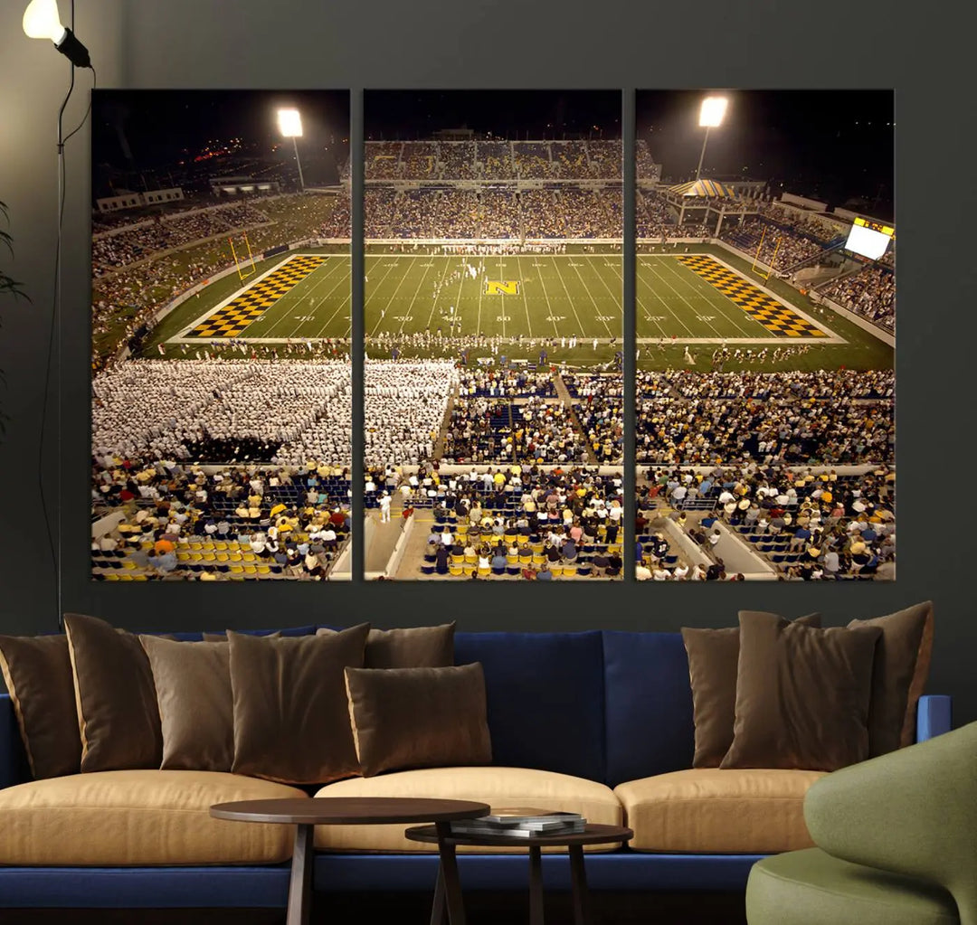 Navy Midshipmen Football Team Print - Navy–Marine Corps Memorial Stadium Wall Art Canvas Print