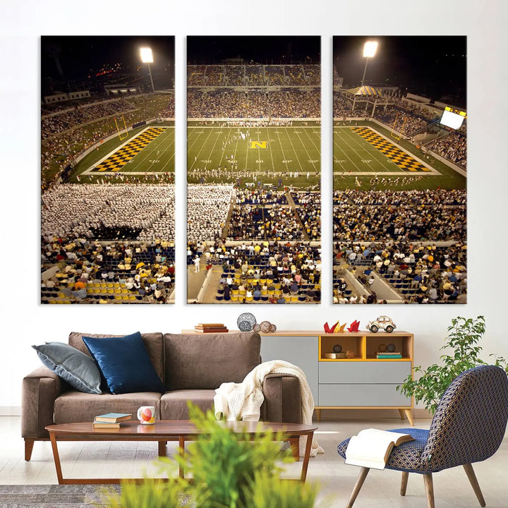 Navy Midshipmen Football Team Print - Navy–Marine Corps Memorial Stadium Wall Art Canvas Print