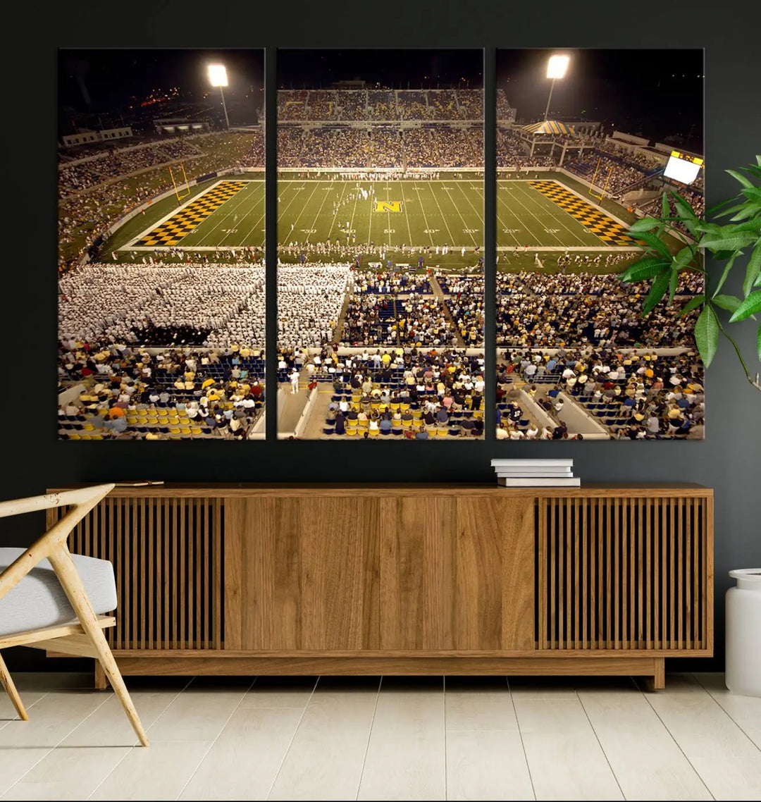 Navy Midshipmen Football Team Print - Navy–Marine Corps Memorial Stadium Wall Art Canvas Print