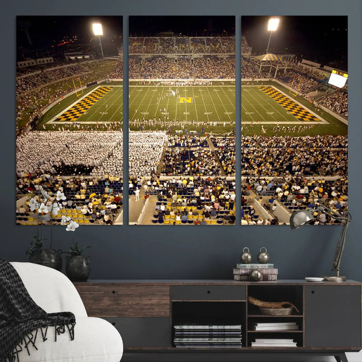 Navy Midshipmen Football Team Print - Navy–Marine Corps Memorial Stadium Wall Art Canvas Print