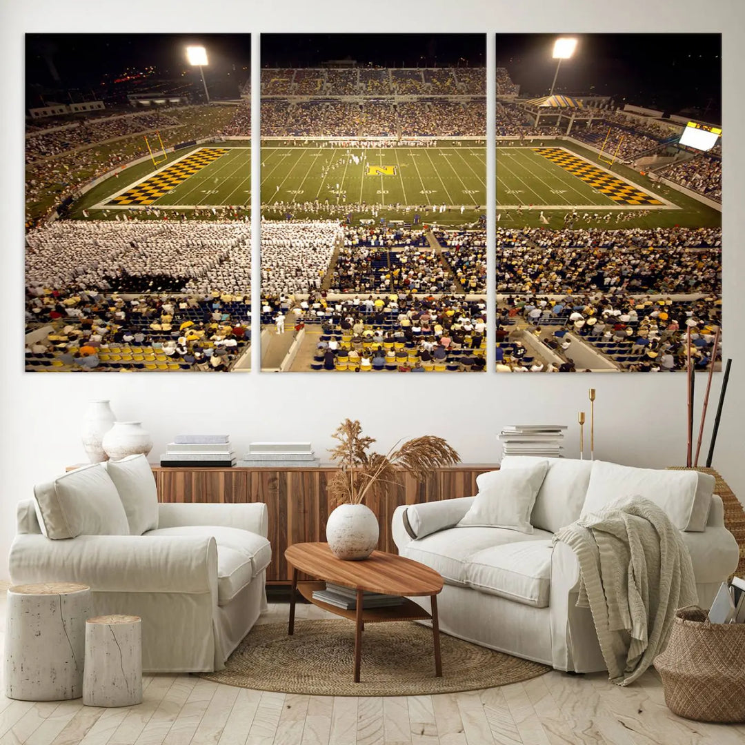 Navy Midshipmen Football Team Print - Navy–Marine Corps Memorial Stadium Wall Art Canvas Print