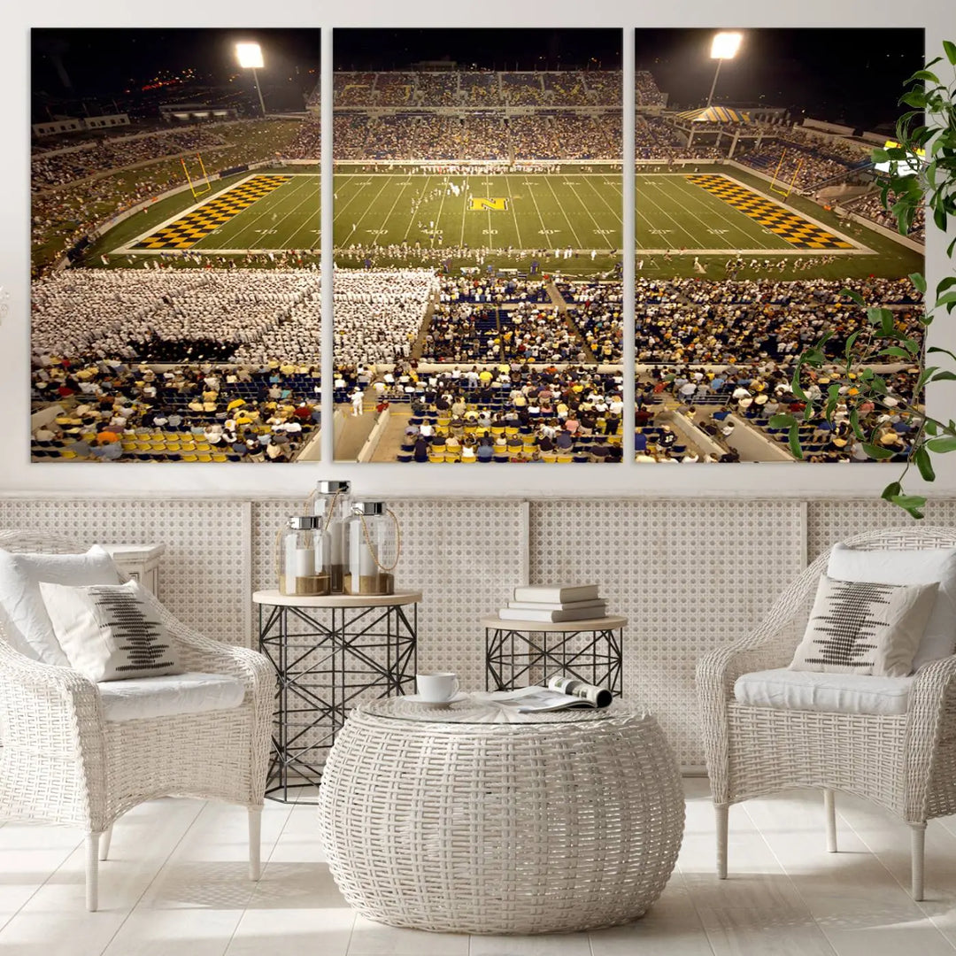 Navy Midshipmen Football Team Print - Navy–Marine Corps Memorial Stadium Wall Art Canvas Print