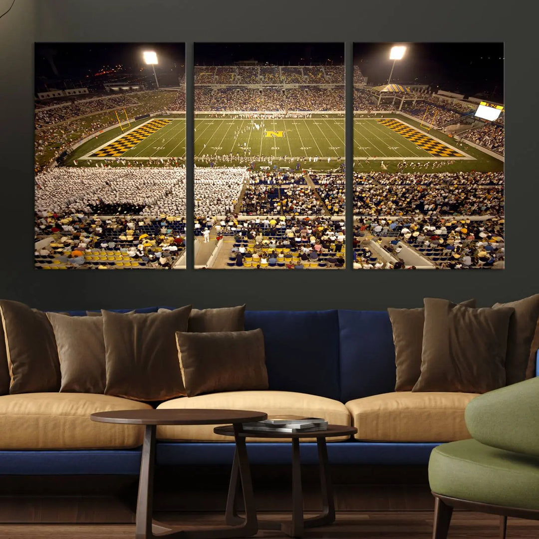 Navy Midshipmen Football Team Print - Navy–Marine Corps Memorial Stadium Wall Art Canvas Print